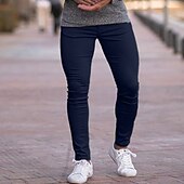 preiswerte Chinos-Herren Anzughosen Hose Hosen Chinesisch Chino Knopf Tasche Glatt Komfort Formal Party Arbeit Modisch Klassicher Stil Hellkaki Schwarz Mikro-elastisch