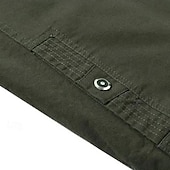 preiswerte Cargo-Jacken-Herren Einsatzjacke übergangsjacke Ausgehen Tasche Ganzjahres Einfach Klassisch Revers Regulär Schwarz Khaki Armeegrün Jacken