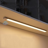tanie światło szafki-ultracienki inteligentny pasek świetlny led z czujnikiem ruchu, magnetyczny ładowalny pasek świetlny indukcyjny do szafek, samoprzylepny do szafek, szafek na wino, garderoby