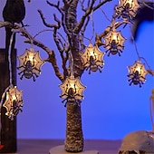 billige Halloween innendørs-1,5m 10led halloween lanterne string spøkelse festival scene atmosfære dekorasjon lanterne string edderkoppnett flaggermus gresskar død gud festival dekorative lanterner 1stk