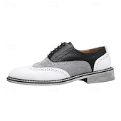 cheap Formal-Men&#039;s Brown, Gray, and White Wingtip Oxford Dress Shoes - Perfect for Formal Events and Office Wear