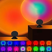 cheap Sunset Projector Lamp-Mini Sunset LED Projector Light with Remote Control 16 Colors Sunset LED Light Arc Lamp USB Atmosphere Lighting Project for Decoration