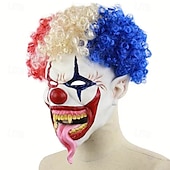 cheap Mask-Killer Clown Evil Clown Carnival Mask Mask Halloween Props Adults&#039; Men&#039;s Women&#039;s Scary Costume Halloween Carnival Easy Carnival Costume