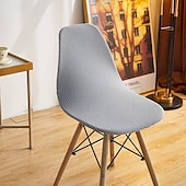abordables Funda para silla de comedor-Fundas de concha para silla de comedor, funda curvada de licra sin brazos, funda de asiento lavable, fundas elásticas para taburete, decoración del hogar y la cocina