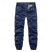 cheap Cargo Pants-Men&#039;s Cargo Pants Joggers Tactical Pants Trousers Buttons Multi Pocket Elastic Cuff Plain Wearable Outdoor Daily Camping &amp; Hiking Fashion Classic Black Wine