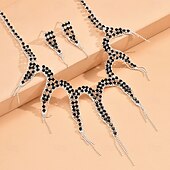 billige Smykkesett-Smykke Sett 3 stk Strass Legering Øredobber Halskjeder Dame Elegant Årgang Nydelig geometriske Geometrisk Form Smykkesett Til Bryllup Fest jubileum