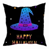 levne Halloweenská párty-halloween dekorace strašidelné dekorativní přehozené polštáře povlak 1ks měkký čtvercový povlak na polštář povlak na polštář do ložnice obývací pokoj pohovka gauč křeslo dýňové lebky