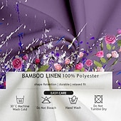 economico Modello di piante-Per uomo Floreale Camicia da Spiaggia Camicia con Bottoni Manica Lunga Hawaiano Casual Vacanza Quotidiano Autunno Primavera &amp; Estate Camicie con Colletto Stampa 3D Bianco Rosa Blu Viola Verde