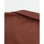 billige Trenchcoat for menn-Herre Lærjakker Overgangsjakke Trenchcoat Lang trenchcoat Feriereise Daglig Høst vinter PU Lær Hold Varm Vindtett Yttertøy Klær Mote Klassisk عادي Lomme Knaphul Enkeltkneppet