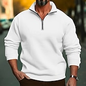 economico Felpe di base-Per uomo Felpa Felpa con cerniera a un quarto Aalbicocca Nero Bianco Rosso Grigio chiaro mezza cerniera Liscio Sportivo Giornaliero Per eventi Streetwear Essenziale Informale Primavera &amp; Autunno