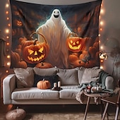 billiga Halloween dekoration-halloween dekorationer hängande gobeläng spöke gå hund väggkonst stor gobeläng väggmålning dekor fotografi bakgrund filt gardin hem sovrum vardagsrum dekoration