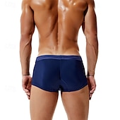 preiswerte Boxershorts für Herren-Herren 1 pc Unterwäsche Boxer Boxer-Shorts Polyester Atmungsaktiv Weich Komfortabel Glatt Mittlere Hüfthöhe Schwarz Hellgrün