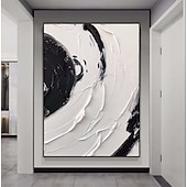 preiswerte Stillleben-Gemälde-großes Gemälde mit schwarzen Wellen, handgemaltes schwarzes abstraktes Gemälde, handgemachtes Ölgemälde in Schwarzweiß, Leinwandkunst, modernes Gemälde, großes Kunstwerk, abstraktes Leinwandgemälde,