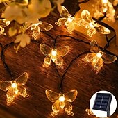 preiswerte Solar Lichterketten-Solar-Schmetterlings-Lichterkette, 6,5 m, 30 LEDs, dekorative Lichterkette für den Garten, wasserdicht, für den Außenbereich, Halloween, Weihnachten, Hochzeit, Party, Terrassendekoration