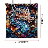 tanie Zasłony prysznicowe-Zasłona prysznicowa z haczykami 180cm*180cm (70&quot;*70&quot;) z poliesteru zmywalna wodoodporna z wzorem do dekoracji łazienki z motywem zwierząt i kwiatów