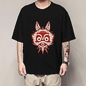 cheap Cartoon &amp; Movie Character Graphic-Princess Mononoke Mononoke Hime T-shirt Cartoon Manga Anime Graphic For Couple&#039;s Men&#039;s Women&#039;s Adults&#039; Hot Stamping