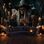 Halloween Decorations Hanging Tapestry Witches Castle Wall Art Large Tapestry Mural Decor Photograph Backdrop Blanket Curtain Home Bedroom Living Room Decoration 18