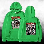 levne Mikiny s kapucí-předvečer Všech svatých Výkřik Ghostface Kostlivec Kapuce Tisk Přední kapsa Grafika Pro Pro páry Pánské Dámské Dospělé předvečer Všech svatých Karneval Plesová maškaráda Horká ražba předvečer Všech