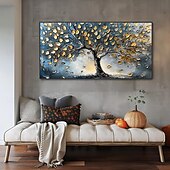 cheap Floral/Botanical Paintings-Mintura Handmade 3D Tree Texture Oil Paintings On Canvas Wall Art Decoration Modern Abstract Landscape Picture For Home Decor Rolled Frameless Unstretched Painting