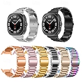 cheap Samsung Watch Bands-Watch Band for Samsung Galaxy Watch Ultra 47mm Stainless Steel Replacement  Strap Men Vintage Business Band Wristband