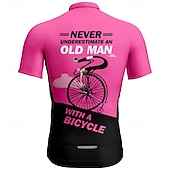 お買い得  Maglie da uomo-Men's Cycling Jersey Letter &amp; Number Short Sleeve Bike Tee Tshirt Jersey with 3 Rear Pockets Mountain Bike MTB Quick Dry Anatomic Design Wicking Breathable Sports Pink Red Green Clothing Apparel