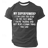 cheap Men&#039;s Funny T shirts-Men&#039;s Funny Slang T shirt Short Sleeve T shirt 3D Print Crew Neck Shirt Retro Vintage Casual Street Style Sports Outdoor Holiday Going out Black Green Dark Blue Spring &amp; Summer Clothing Apparel S M L