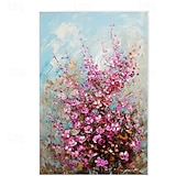 preiswerte Blumen-/Botanische Gemälde-handgemachtes großes 3D-Blumenölgemälde auf Leinwand, handgemaltes weißes Kirschblütengemälde, großes Wandkunstgemälde, handgemachtes Palettenmessergemälde, strukturiertes Acrylgemälde,