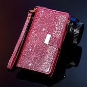 cheap iPhone Cases-Phone Case For iPhone 16 Pro Max Plus iPhone 15 Pro Max Plus iPhone 14 13 12 11 Pro Max Plus Mini SE Wallet Case with Stand Holder Magnetic Zipper Retro TPU PU Leather
