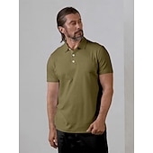 billiga Herrgolfkläder-Herr Vandringspolotröja Svart Vit Ljusgrön Kortärmad Överdelar Golfkläder Kläder Outfits Bär kläder