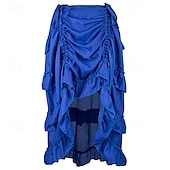 abordables Médiéval-Rétro Vintage Punk et gothique Victoriens Jupe Costume de Cosplay Jupe longue Pirate Femme Cordon Ourlet Asymétrique Couleur unie Halloween Carnaval Carnaval Quotidien Mascarade Adulte Jupe Printemps