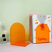 Недорогие Подставки для книг &amp; Закладки-акриловая красочная прозрачная книжная полка, книжная полка, акриловая утолщенная противоскользящая прозрачная L-образная перегородка для книг, настольная книжная полка, книжная полка для хранения