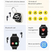abordables Pulseras inteligentes-696 D8PRO Reloj inteligente 2.01 pulgada Pulsera inteligente Bluetooth Podómetro Recordatorio de Llamadas Seguimiento del Sueño Compatible con Android iOS Hombre Llamadas con Manos Libres