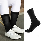 abordables Calcetines de ciclismo-Calcetines deportivos reflectantes para ciclismo Wosawe, calcetines deportivos de ciclismo de carretera hasta la mitad de la pantorrilla, modelos para hombres y mujeres, calcetines de ciclismo de ocio