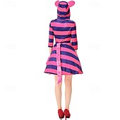 levne Kostýmy pro páry a skupiny-Alice in Wonderland Pohádka Cheshire Cat Halloween skupinové rodinné kostýmy Děti Dámské Dívčí cosplay Výkon Večírek předvečer Všech svatých Karneval Jednoduchý karnevalový kostým