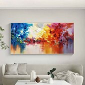 preiswerte Landschaftsgemälde-handgemalte abstrakte blaue Waldgemälde auf Leinwand, handgemachtes, farbenfrohes, strukturiertes Acrylgemälde, Wandkunst, handgemaltes Kunstwerk, grünes Ölgemälde für Wohnzimmer, Büro,