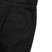 baratos Negócios-Homens Calção Shorts de linho Shorts sociais Shorts de verão Short plissado Bolsos Pregas Perna reta Tecido Conforto Respirável Comprimento do joelho Formal Trabalho Diário Moda Roupa de rua Preto