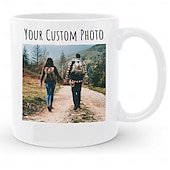 levne Svatební dar-Personalizovaný hrnek na kávu vlastní obrázek text nebo logo keramický hrnek - vlastní svatební dárek pro pár přizpůsobitelný 11 oz čajový hrnek bílý - černý