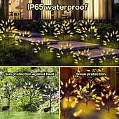 cheap Pathway Lights &amp; Lanterns-1/2PCS Solar Candles Pathway Lights Christmas Flame Lawn Lights Outdoor Waterproof Garden light 20/40LEDs Thanksgiving Xmas Wedding Party Halloween Yard Decoration