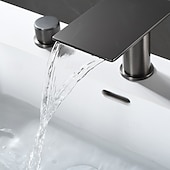 billige Baderomskraner-Vaskekran for baderom - Foss galvanisert Montere Utsiden Enkelt håndtak tre hullBath Taps