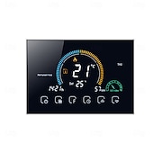abordables Appareils électroménagers-Thermostat programmable pour contrôle du chauffage de l&#039;eau, maison intelligente, écran LCD à affichage négatif, thermostat d&#039;ambiance rond avec wifi
