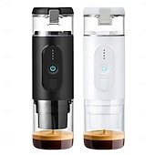 abordables Électroménager-Machine à café expresso électrique portable sans fil, mini cafetière à portion individuelle avec bac à poudre/capsule de café 2 en 1, pompe à pression, infusion automatique, 2500 mAh