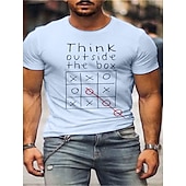 baratos Camiseta gráfica masculina-Homens Letra Camisa Social Camiseta Algodão Manga Curta Gráfico Camisa Preto / Vermelho Branco Vermelho Camiseta confortável Rua Esportes Roupas de estilistas
