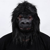 Недорогие Маски-Королевство планеты обезьян King Kong Карнавальная маска Маски Полная голова Взрослые Муж. Жен. Страшный костюм Выступление Для вечеринок Хэллоуин Карнавал Легкий карнавальный костюм