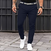 voordelige Chinos-Voor heren Broek Chinese Chino broek Vrijetijdsbroek Voorvak Effen Comfort Ademend Casual Dagelijks Feestdagen Modieus Basic Pompoen Zwart
