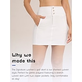 cheap Women&#039;s Golf Clothing-Women&#039;s Golf Skorts White Bottoms Ladies Golf Attire Clothes Outfits Wear Apparel