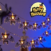 billige Halloween innendørs-1,5m 10led halloween lanterne string spøkelse festival scene atmosfære dekorasjon lanterne string edderkoppnett flaggermus gresskar død gud festival dekorative lanterner 1stk