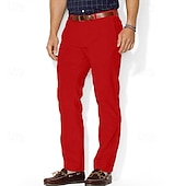 tanie Chinosy-Męskie Spodnie Typu Chino Spodnie chinosy Joggery Kieszeń Prosta noga Równina Komfort Na zewnątrz Na zewnątrz Halloween Codzienny Moda Moda miejska Biały Czerwony