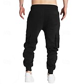 economico Pantaloni della tuta-Per uomo Pantaloni in pile Pantaloni della tuta Pareggiatore Pantaloni Pantaloni della tuta cargo A cordoncino Vita elastica Multi tasca Liscio Comfort Caldo Lunghezza intera Esterno Informale