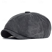 economico Cappelli da uomo-Per uomo Cappello basco Cappello Ascot Cappello da strillone Nero Marrone Cotone Di tendenza Informale Strada Giornaliero Liscio Regolabile Crema solare Traspirante