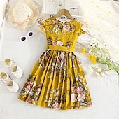 cheap Casual Dresses-Easter Girls&#039; 3D Flower Dress Sleeveless Summer Vacation Daily Holiday Princess Beautiful Sweet Kids 4-12 Years Casual Dress A Line Dress Midi Regular Fit